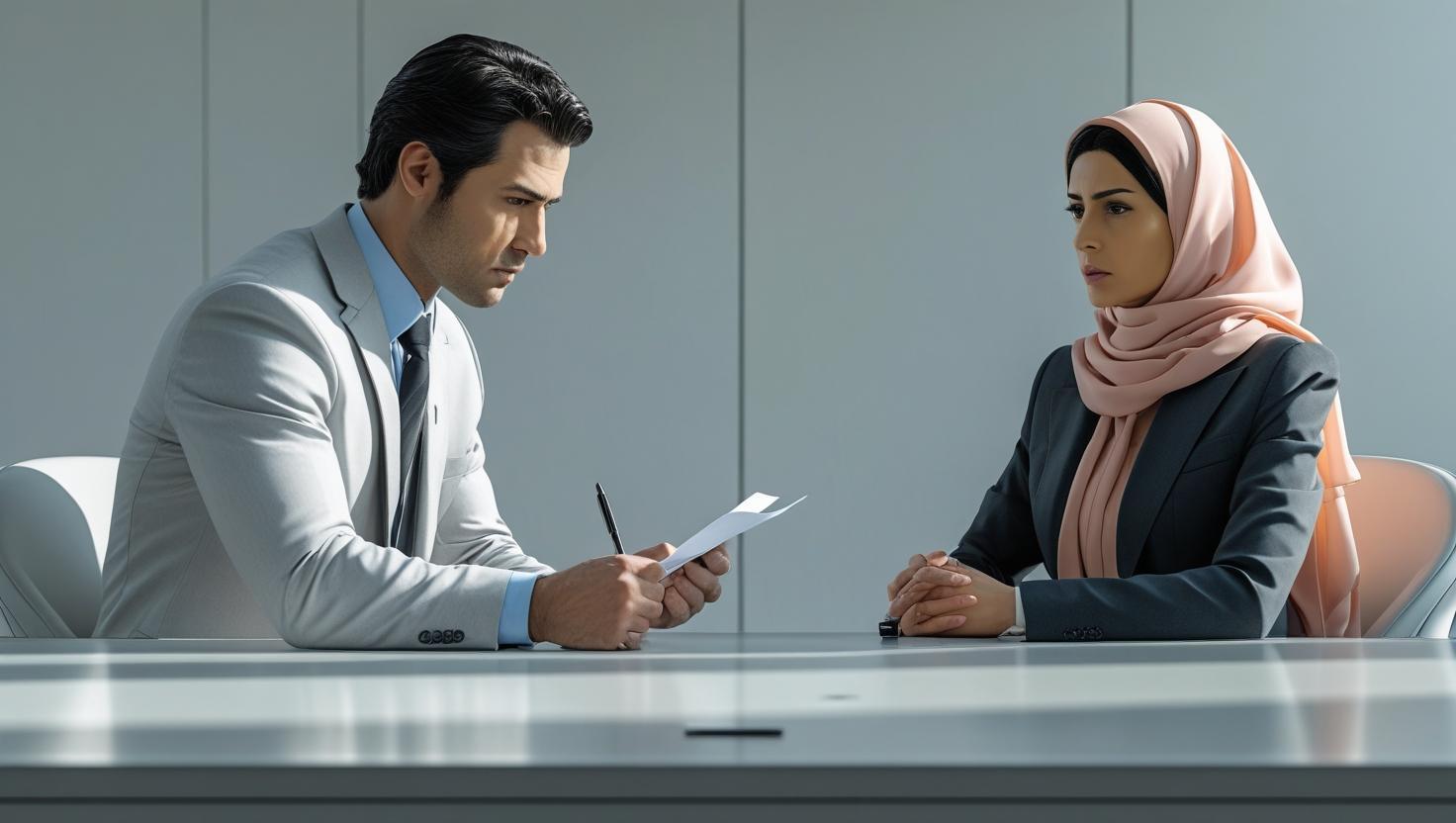 Investigator interviews political figure in office, capturing tension and subtle body language.